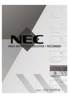 NEC NHD-3000-PVR - Owners Manual 